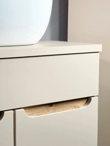 Koupelnová skříňka Bali Lava se zápustným umyvadlem 60 cm kašmírová/dub wotan