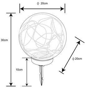 Globo 33806 - Solárne svietidlo 30xLED/0,06W/1,2V pr. 20 cm IP44