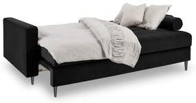 Čierna zamatová rozkladacia pohovka Milo Casa Santo