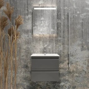 Kúpeľňová skrinka s umývadlom VEDO + LED zrkadlo LED/10W/230V IP44 sivá