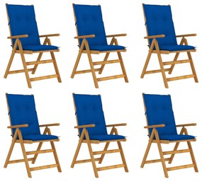 Skladacie záhradné stoličky s podložkami 6 ks akáciový masív 3064144