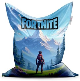 Sedací vak Classic Fortnite horská krajina - detský, modrá