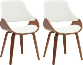 Sada 2 ks jedálenskej stoličky Vangale - orech/biela
