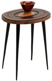 Medina Oval príručný stolík hnedý 40x30 cm