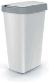 Odpadkový kôš s farebným vekom, 45 l, sivá
