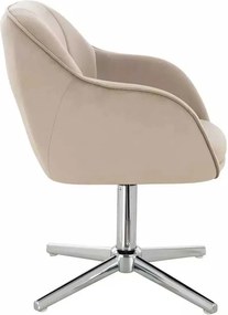 LuxuryForm DESIGN Stolička AVOLA VELUR na striebornom kríži - latte