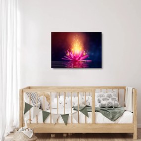 Sklenený obraz lekna na vode (70x50 cm)
