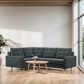 Rohová rozkladacia sedačka BLANK Elegant ľavá, svetlosivá