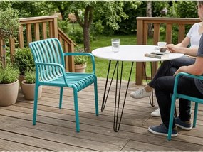 Plastová stolička TREGO s opierkami, modrá