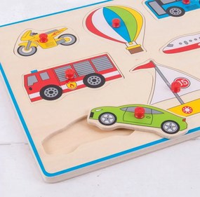 Bigjigs Toys Vkladacie puzzle dopravné prostriedky