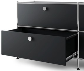 Kovová komoda »CN3« s 3 zásuvkami, čierna