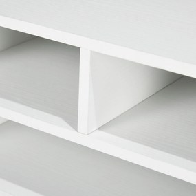 HOMCOM Biely Organizér na Stôl s 3 Priehradkami a Stojanom na Tlačiareň 47 x 40 x 22,5 cm | Aosom