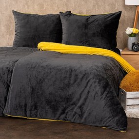 4Home Obliečky mikroflanel Stripe žltá, 140 x 200 cm, 70 x 90 cm