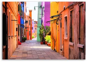 Obraz na plátně Barevné toskánské ulice - 100x70 cm