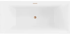 Mexen Nita, voľne stojaca vaňa 170 x 80 cm, biela, medený prepad, 52091708000-65