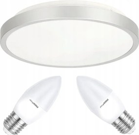 LED stropné svietidlo semo-r silver - 2xe27 ip20 + 2xe27 10w sviečka - teplá biela