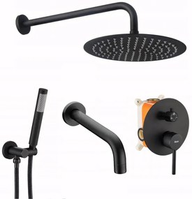 Rea Lungo, podomietková vaňová súprava so sprchou + box P6300 - komplet sada, čierna, REA-P4112