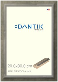 DANTIK rám na obraz 20x30 | AMALFI piccola šedá (Sklo Čiré)