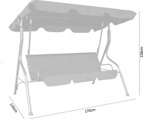 Pohodlná záhradná hojdačka šedej farby