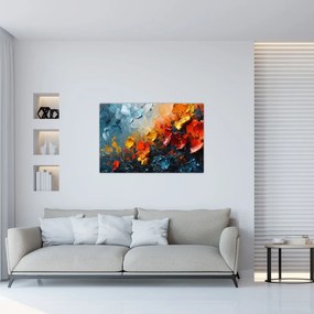 Obraz - Abstraktná maľba kvetov III. (90x60 cm)