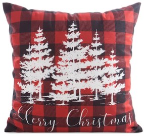 EUROFIRANY VIANOČNÁ DEKORAČNÁ OBLIEČKA NA VANKÚŠ TREE 45X45 CM VZOROVANÁ