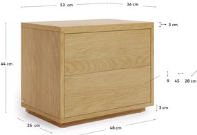 Nočný stolík v prírodnej farbe Abilen – Kave Home