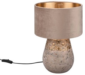 Stolová lampa Kiran, Ø 26 cm, keramika, sivá