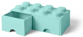 Mentolovozelený úložný box s dvoma zásuvkami LEGO®
