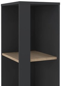 Knižnica v dekore duba v antracitovo-prírodnej farbe 41x205 cm Sign – Tvilum