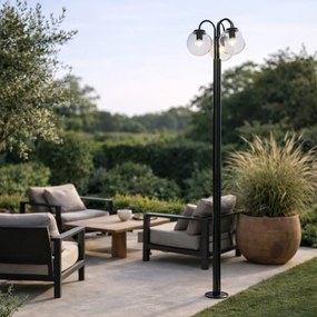 Lampáš čierny s plastom 200 cm 3-Lights IP44 - Sfera