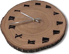 Nástenné hodiny z kmeňu stromu s originálnou kôrou  | KORRO: Amber - 3072 26-29 cm 4815-115591 KOR008