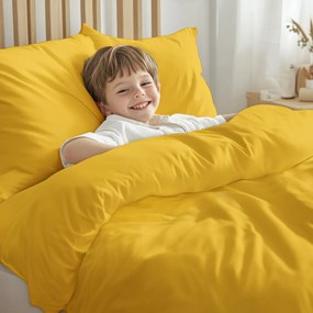 Detské bavlnené posteľné obliečky do postieľky Moni MO-069 Žlté Do postieľky 90x130 a 40x60 cm