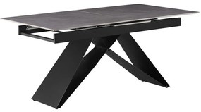 Rozkladací jedálenský stôl 160 MAJOR (betón + čierna) (pre 6-8 osôb). Vlastná spoľahlivá doprava až k Vám domov. 1091458