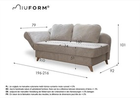 Antracitová menčestrová leňoška (ľavý roh) Chic Charlotte – Miuform