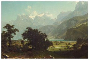 Obraz - Albert Bierstadt, Lake Lucerne, reprodukcia (90x60 cm)