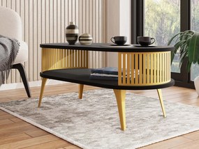Konferenčný stolík Mozimo Gold, Farba: zlatá / čierna