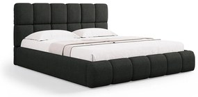 Micadoni Bellis moderná posteľ - Čierna, Bouclé, 160 cm