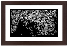 Gario Plagát Plán mesta Oslo Farba rámu: Bez rámu, Rozmery: 60 x 40 cm