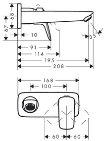 Hansgrohe Logis, umývadlová batéria pod omietku, chrómová, HAN-71220000