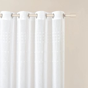 Kvalitná biela záclona Marisa so striebornými priechodkami 140 x 250 cm