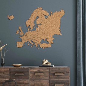 DUBLEZ | Korková mapa Európy na stenu - s hranicami štátov