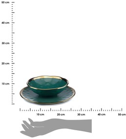 Keramická súprava tanierov Lissa Green Gold 8ks