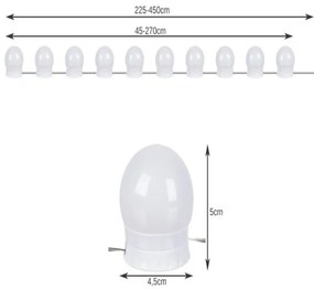 Izoxis 18910 LED svetlá na zrkadlo k toaletnému stolíku 10 ks