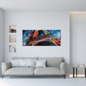 Obraz - Maľba Eiffelovej veže II. (120x50 cm)