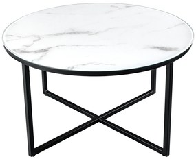 Konferenčný stolík Elegance 80cm biely mramorový vzhľad