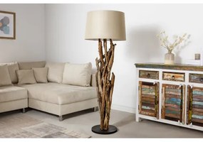 Stojaca lampa 42004 Wild Nature 150cm Béžová-Drevo Teak  - Komfort-nábytok