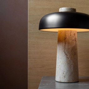 Audo Copenhagen Stmievateľná stolná lampa Reverse Travertine Bronzed Brass