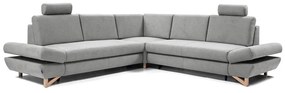 Rozkladacia rohová čalúnená sedacia súprava s úložným priestorom do tvaru L AVESTA, sivá