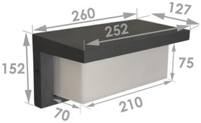 Vonkajšie nástenné svietidlo NEELY 1xE27/12W/230V IP54 čierna