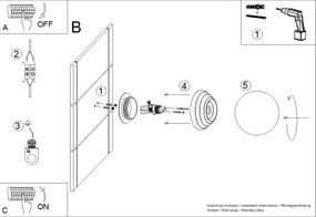 Nástenné svietidlo Zori, 1x biele sklenené tienidlo, gr